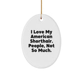 I Love My American Shorthair Cat, Funny Oval Ornament Gifts from Men to Friends, American Shorthair Cat Christmas Unique Gifts - Image 1